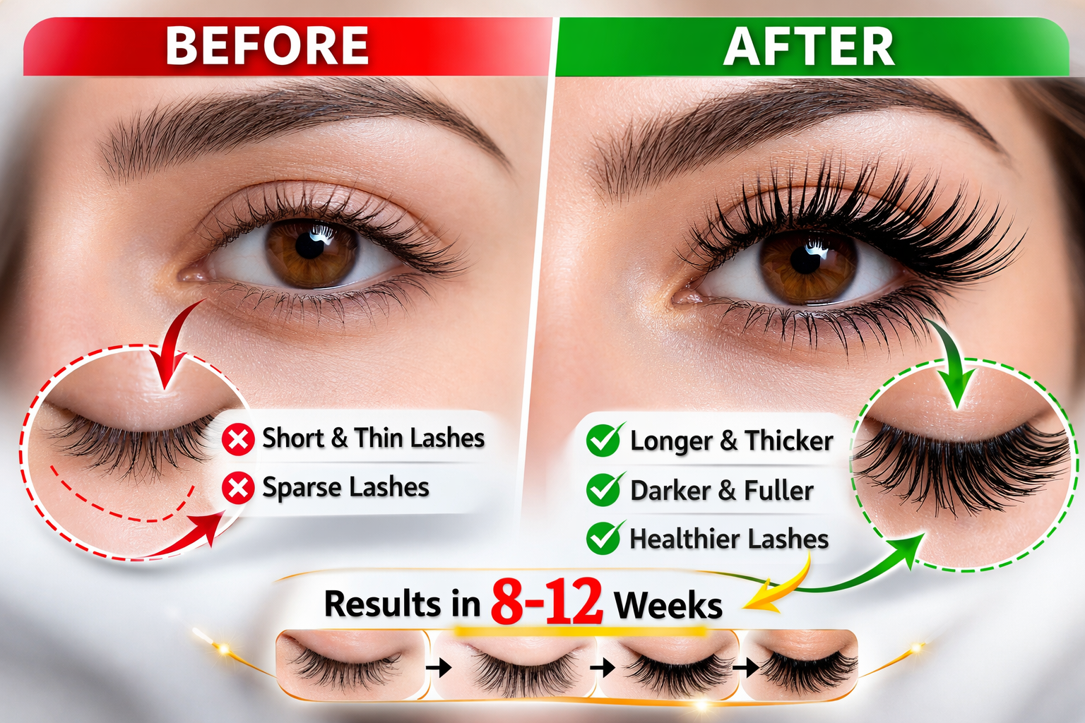 Careprost Before and After: Real 8-Week Lash Growth Results 